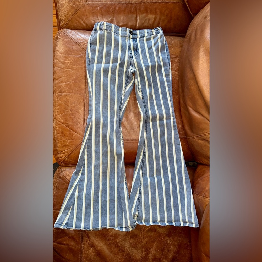 Rock & Roll Denim Cowgirl Striped Flare Jeans